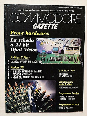 COMMODORE GAZETTE 1-1993 24 BIT KARTE OPAL VISION - A-MAX II PLUS - AMIGA 3D