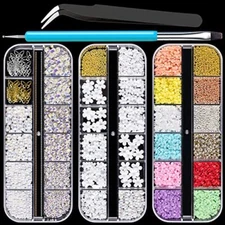 Mixed 3D Nail Art Gem Decoration Accessories Kit #3, 03-Nail Art Decos Set 3