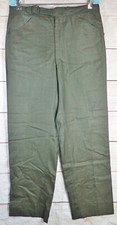 True Vintage 1950s 60s GREEN Pants SHARKSKIN Slacks TROUSERS 34x28 Talon zip