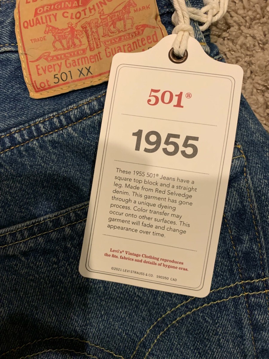 Levi's LVC 1955 501 XX Selvedge Jeans Made In Japan 29X34 NWT RT