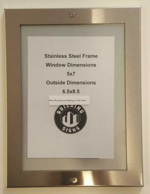 Buildingsigns.com Elevator Certificate Frame 5x7 Stainless Steel-REF24-1027