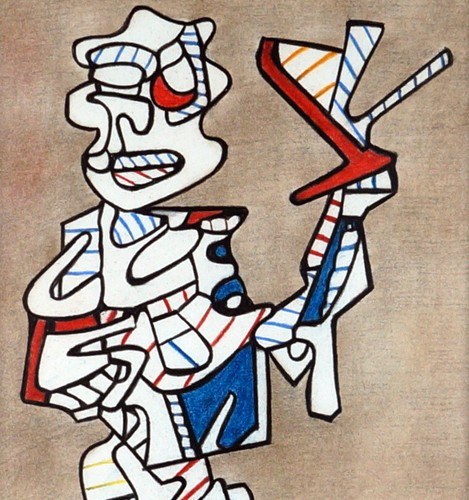 JEAN DUBUFFET / Awesome MIXED MEDIA DRAWING on PAPER SIGNED / Framed. 54 - Picture 3 of 13