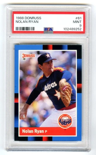 NOLAN RYAN (POP 232) 1988 DONRUSS PSA-9 MINT HOT MLB BASEBALL CARD#61 (NEW CASE)