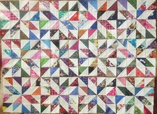 12 Scrappy PINWHEELS Quilt Blocks Top Cotton Fabric Squares made in USA