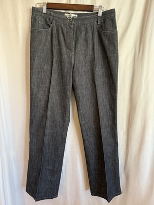 Gerry Weber Women s 12 Heather Blue Jean Vertical Pintuck Classic Quiet Luxury