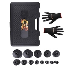 13PCS GROOVED LOCKNUT SOCKET SET 1/2" DR. INTERNAL TEETH 18 - 80MM 45# STEEL