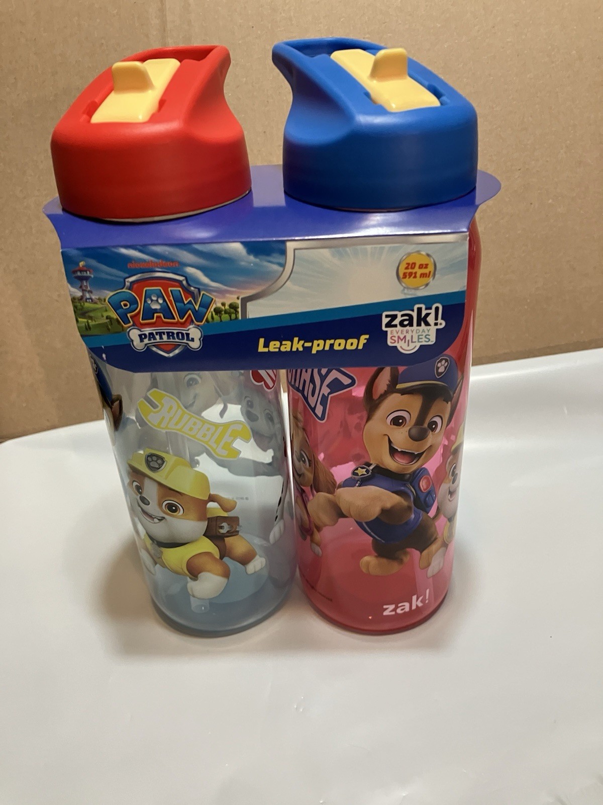 ZAK SMILES PAW PATROL 2 LEAK-PROOF 20 OZ WATER BOTTLES