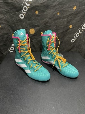 New Adidas Box Hog 4 Boxing Shoes Pure Teal Pink JR5382 Men s 9 / Women s 10