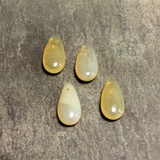 14x7mm Beige Opal Czech Teardrop Glass Beads 10