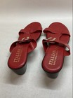 Italian Shoemakers Red Strappy Crystal Buckle Wedge Sandals Women's Size 9 — photo 3