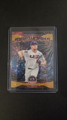 2026 Panini Stars & Stripes Prizm Paul Skenes Fireworks GOLD PRIZM 09/10 #23