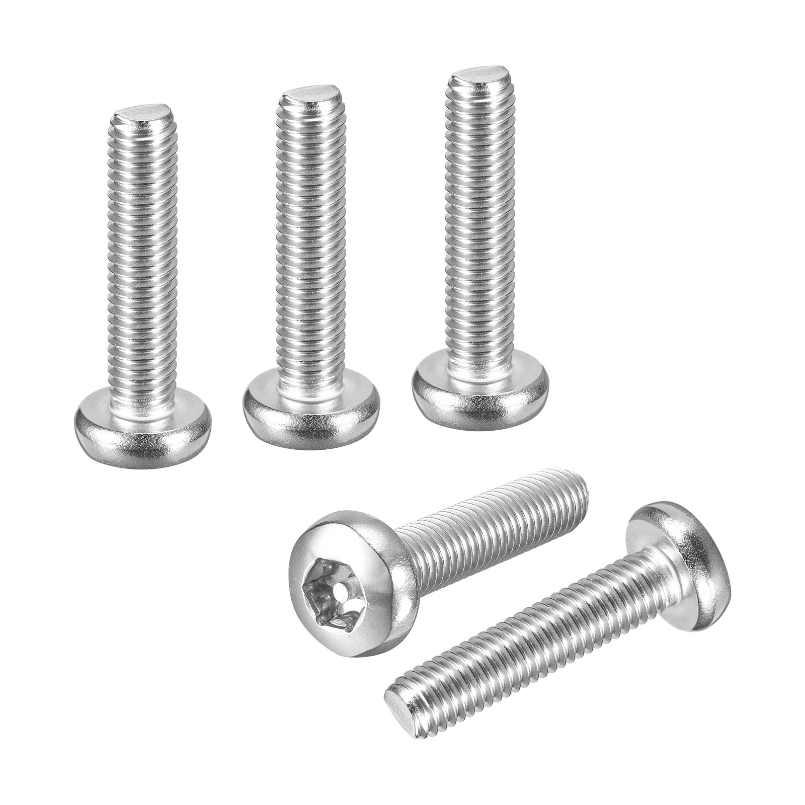 M8x35mm Pan Head Torx Security Screws 10Pack Stainless Steel Silver