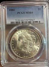 1884 P MS64 PCGS Morgan Silver Dollar PRIMO Blast WHITE Superb Luster GEM PQ C/O