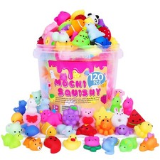 120 Pack Mochi Squishy Toys for Kids - Fidget Stress Relief Party Favors