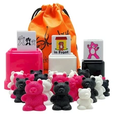 Skoolzy Counting Bears, Matching Cups and Game Dice Jumbo 43 Piece Set with e...