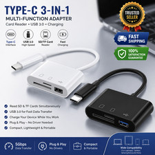 3 in 1 USB C SD Card Reader Adapter OTG Micro SD TF Memory Flash Drive USB Hub