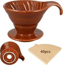 Pour Over, Ceramic Coffee Pour Over, Reusable Porcelain Portable Pour Over Coffe