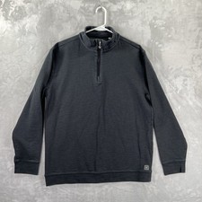 Linksoul Sweater mens XL 1/4 Zip Mock Neck Pullover Long Sleeve Gray Golf Casual