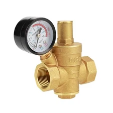 Water Pressure Regulator DN20 3/4" Brass Pressure Reducing Valve Pressure Gauge