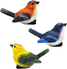 Miniature Bird Decorative Figurines 3 Pcs Mini Bird Figures Animal Model Toys Fa