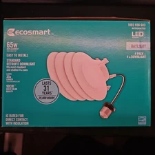 EcoSmart Daylight 65W LED 4 Inch Retrofit Downlight Recessed 4 Pack New