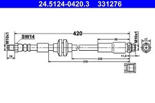 ATE Bremsschlauch Hinterachse für FORD