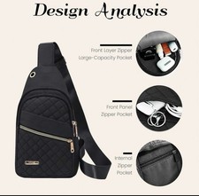 Water Resistant Sling Bag Crossbody Chest Pack Travel Hiking Cycling Backpack