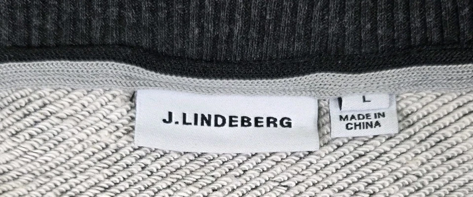 J.Lindeberg Tyrell Easy Sweat 黑色灰色圆领运动衫男式大号高尔夫 — 第 3/4 张图片