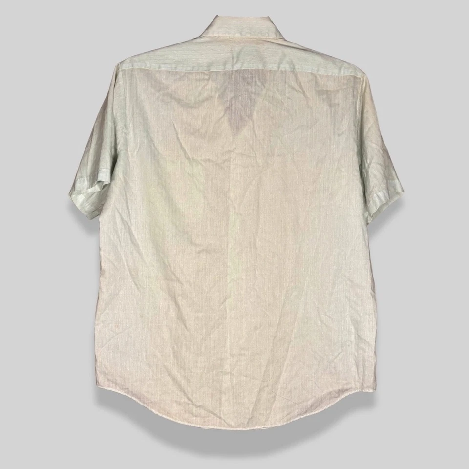 Towncraft by JCPenney No Iron Button Up Shirt Striped Rockabilly Light Blue M 16 - Image 2 of 4