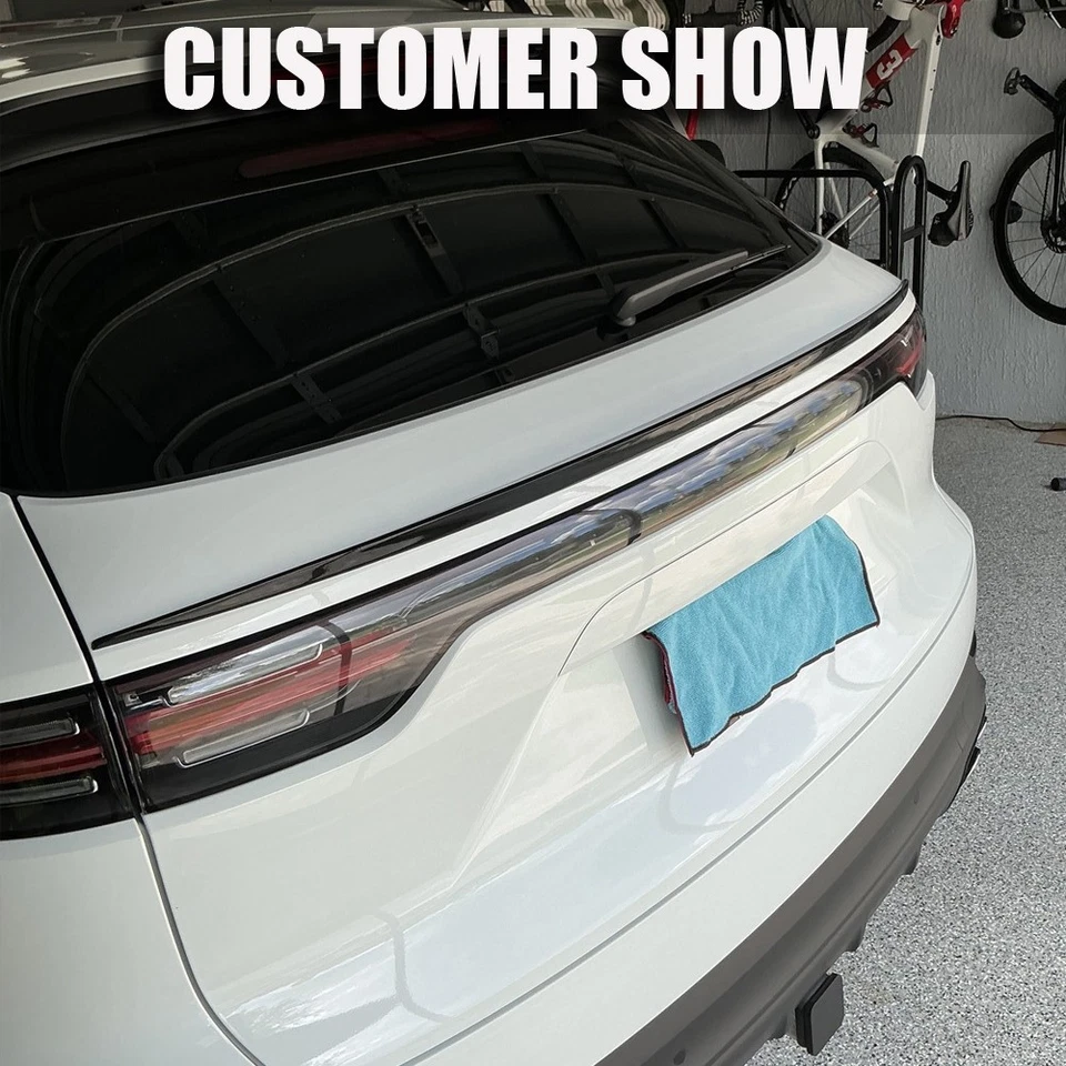 GLOSSY BLACK Rear Trunk Middle Spoiler Wing Lip For Porsche Cayenne SUV 2018-23 - Image 4 of 4