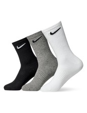 Nike Everyday Training Crew Socks 3 Pair US MEN 8-12, WOMEN 10-13 black white