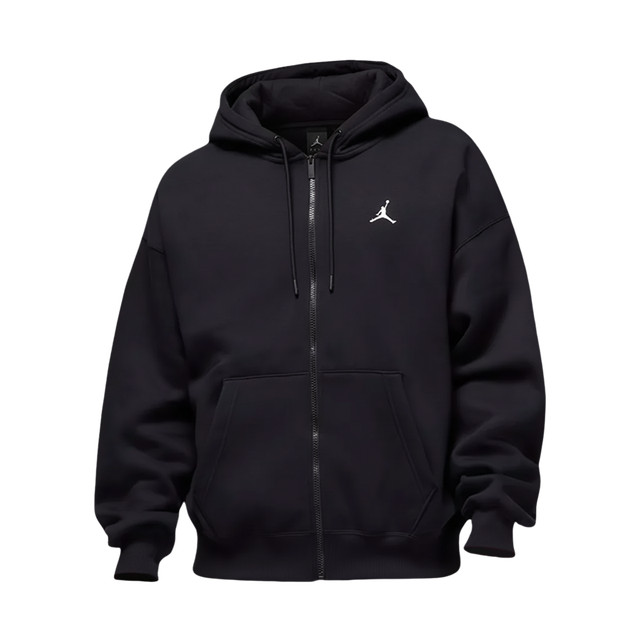 Jordan Brooklyn Fleece Oversized Full Zip Hoodie Black Sail