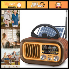 Portable Bluetooth Radio Speaker AM FM SW, TF Card  USB Playback, Compact Desig