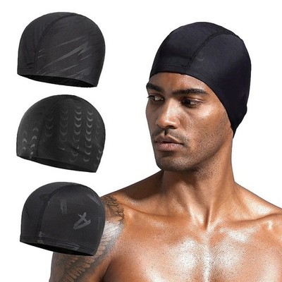 Waterproof Nylon Swim Cap Elastic Ear Protection for Men Women Swimming