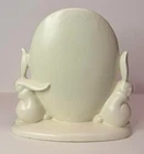 Royal Haeger 1946 Art Deco 75th Anniv. Double Bunny Rabbit Egg Matte Vase 7"