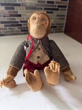 Vintage Articulated Bellhop Monkey 9" - possibly 1920s Schuco