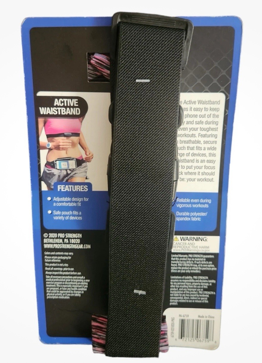 PRO STRENGTH ACTIVE WAISTBAND ADJUSTABLE BAND HOLDS PHONE WHEN RUNNING EXERCISE