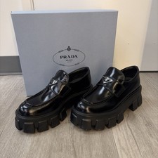 Prada Black Monolith Loafers Size 40