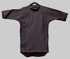 Schampa Warmskin Shirt Mens Medium Black Thermal Mock Neck Base Layer Moto