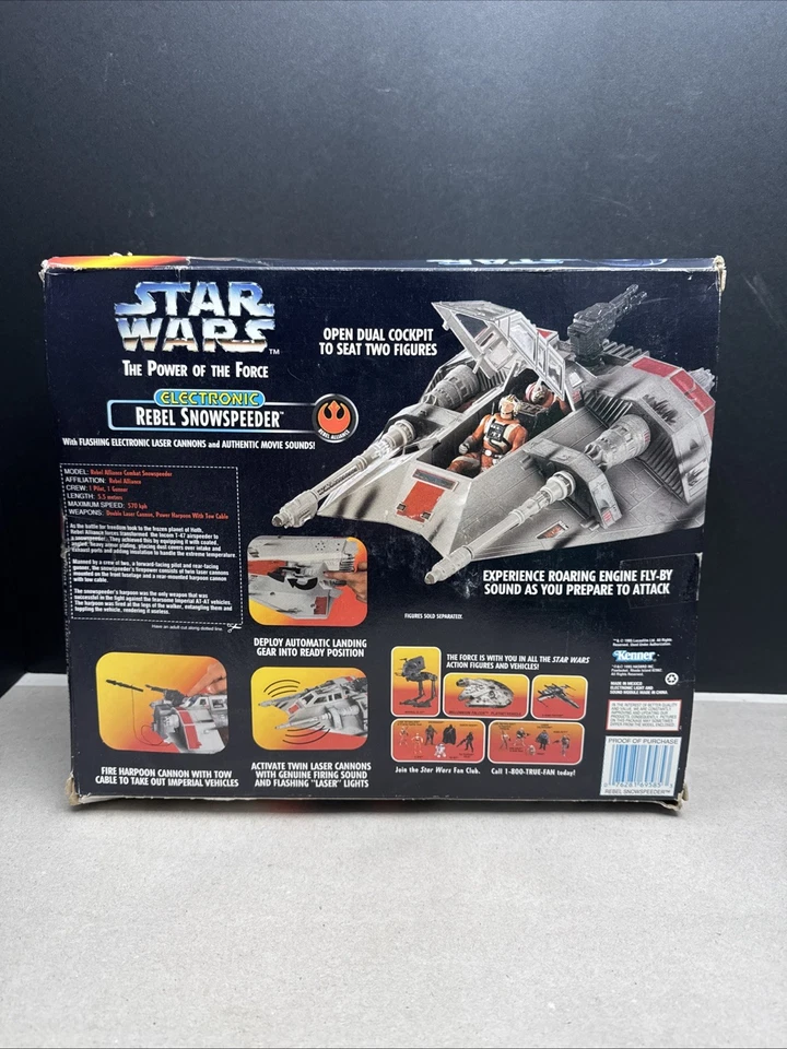 1995 STAR WARS Rebel Snowspeeder Power of the Force - Kenner electronic Sealed - Image 4 of 4