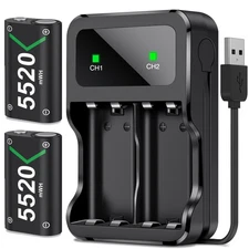 2xController Charger Dock Rechargeable Battery Pack for Xbox One Xbox Series X|S