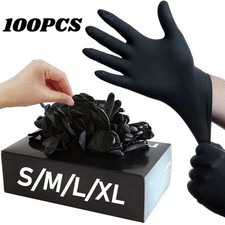 10/20/50/100pcs Black Nitrile Disposable Gloves for Work Latex Free Home Cleanin