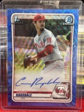 2020 Bowman Draft Chrome Picks Blue Wave Refractor 61/150 Carson Ragsdale Auto
