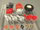 Vintage Playmobil Miniature Tractor Hitch, Tire, & Cap Parts • 16 Pieces •
