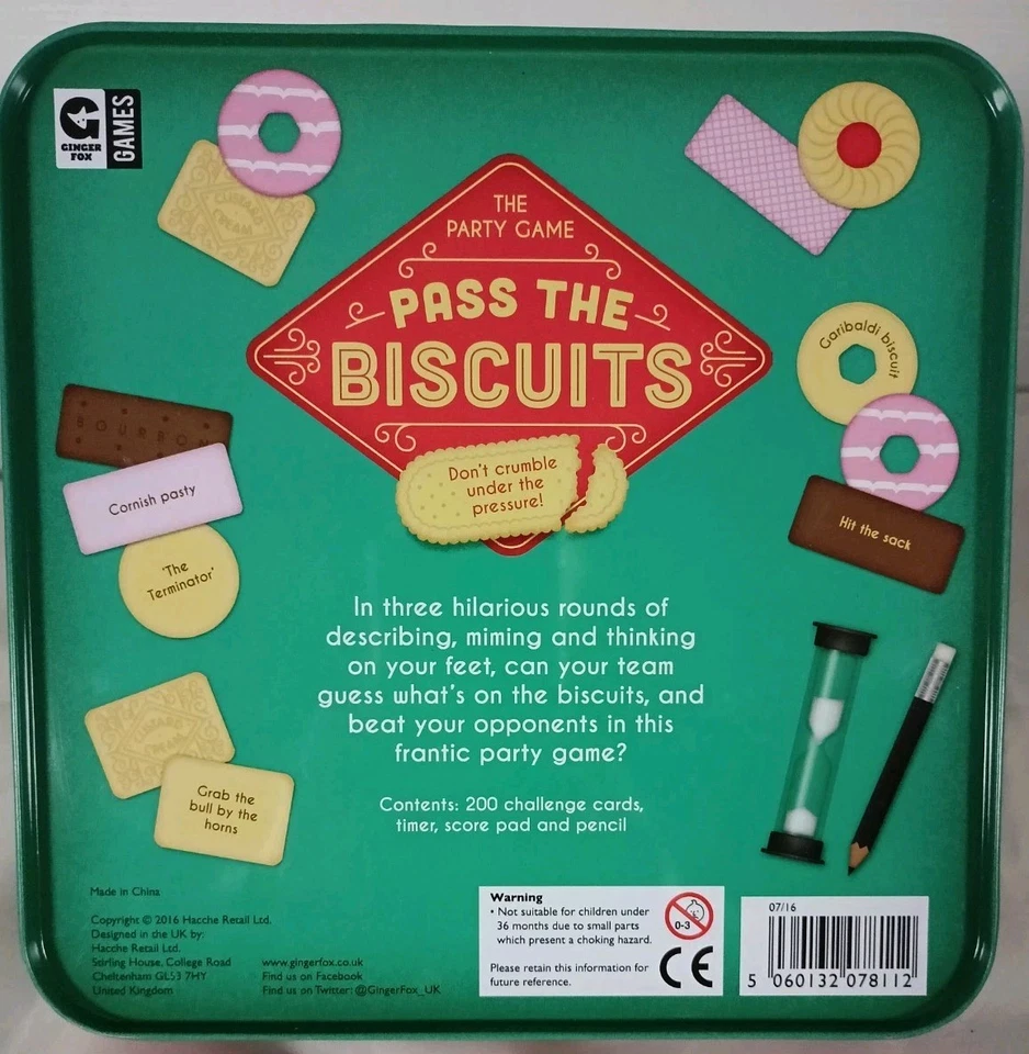 BNIB Hasbro Pass The Biscuits Fun Charades Word Game In A Biscuit Tin Like New - Image 3 of 4
