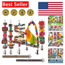 Engaging Wooden Toys for Parakeets - 7 Packs of Safe, Fun Bird Enrichment