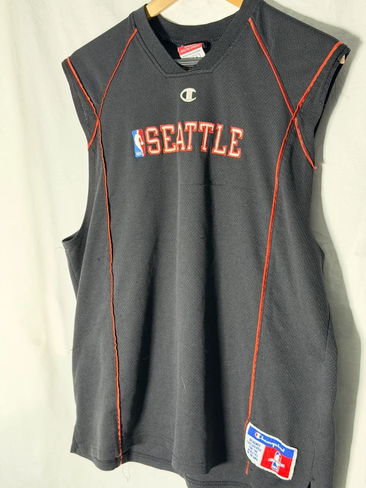 Seattle Supersonics Black Champion Jersey Size L - Image 2 of 4