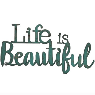 12'' Life is Beautiful Wall Art Decor, Life is Beautiful metal signs for wall,...