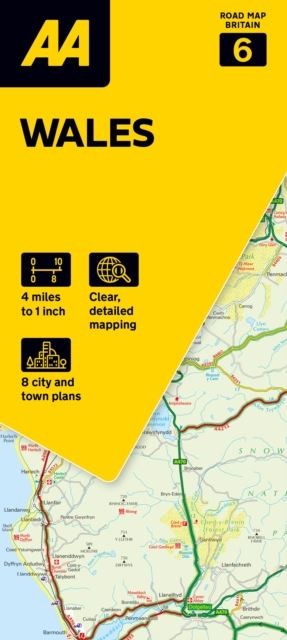 AA Road Map Wales Sheet map, folded