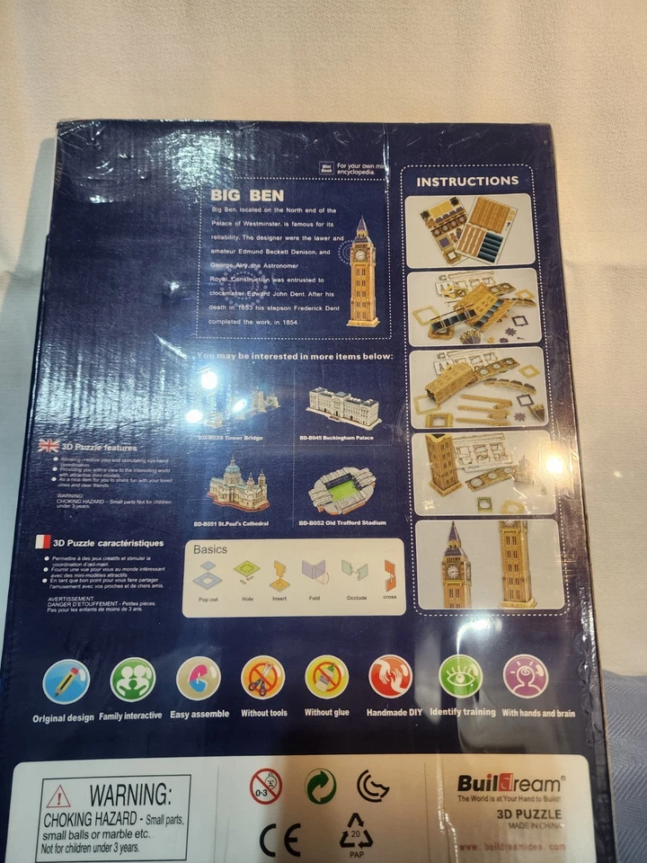 Buildream 3D Puzzle The White House and Big Ben Puzzle Lot NIB Sealed - Image 4 of 4